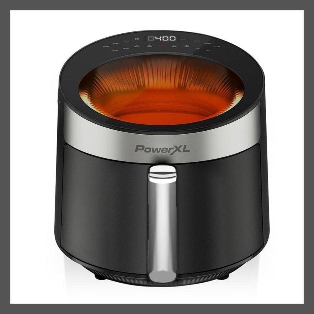 PowerXL -  5.3QT Air Fryer 360 Supercharged Hot Windo Black